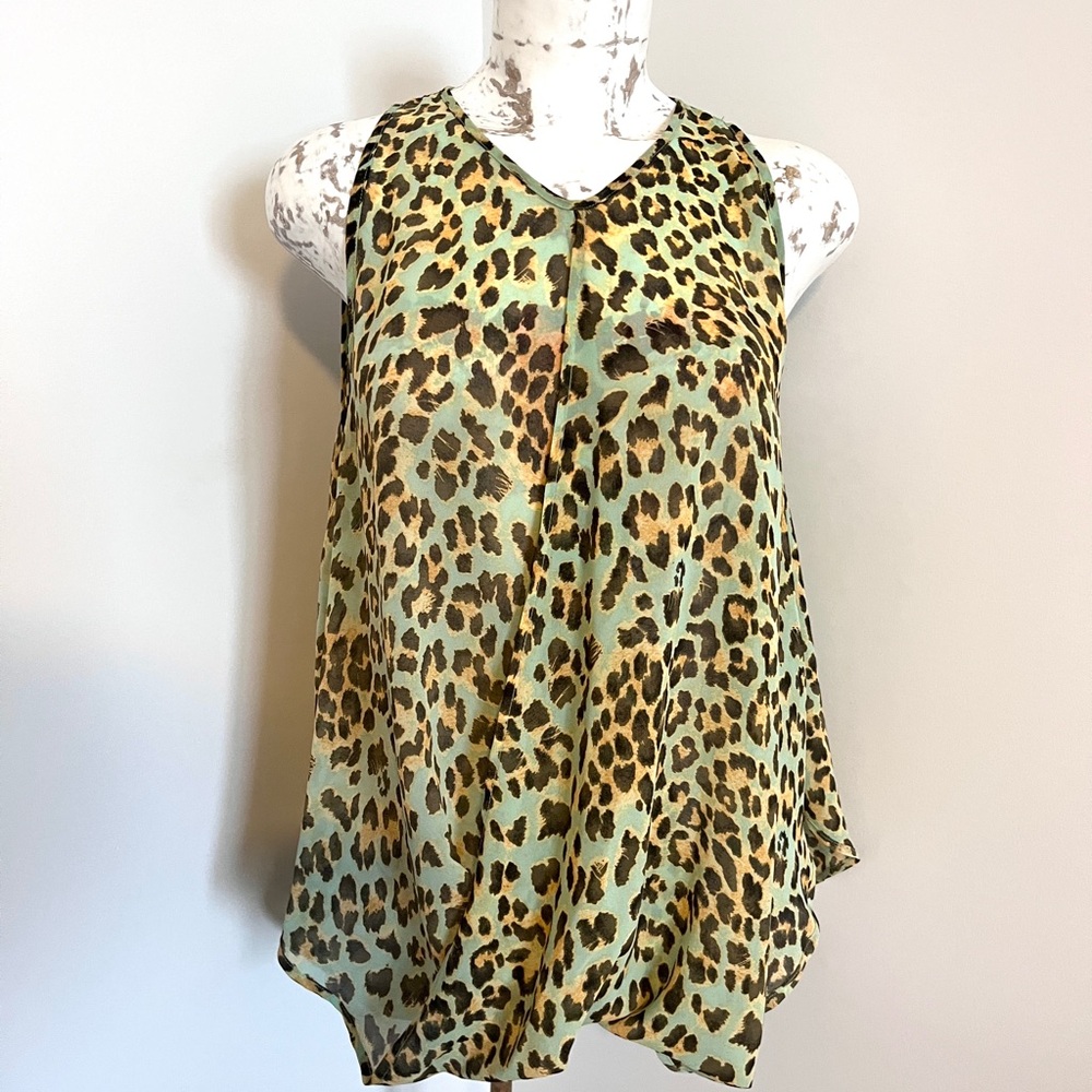 Leopard Print Sleeveless Top Blouse
